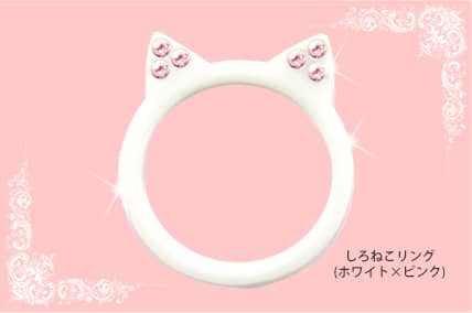 ミミリング (mimiring) スワロフスキー付の猫耳リング